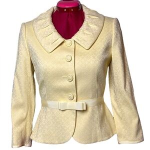 NWT Tahari Levine vintage vibe Petite yellow fitted jacket
